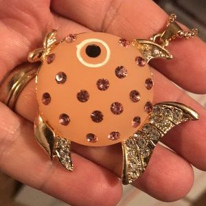 Pink fish necklace